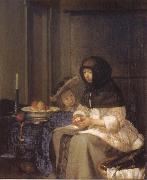 Gerard Ter Borch, Woman peeling an apple